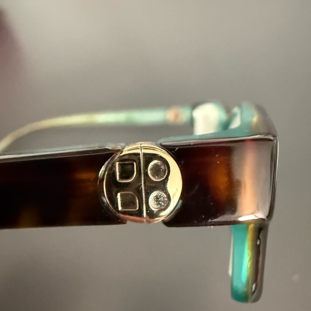 Kate Spade Elizabeth 0JEY brown tortoise teal Italian made eyeglasses frames EUC - Picture 6 of 12